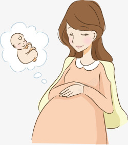 母婴海报素材卡通孕妇婴儿高清图片