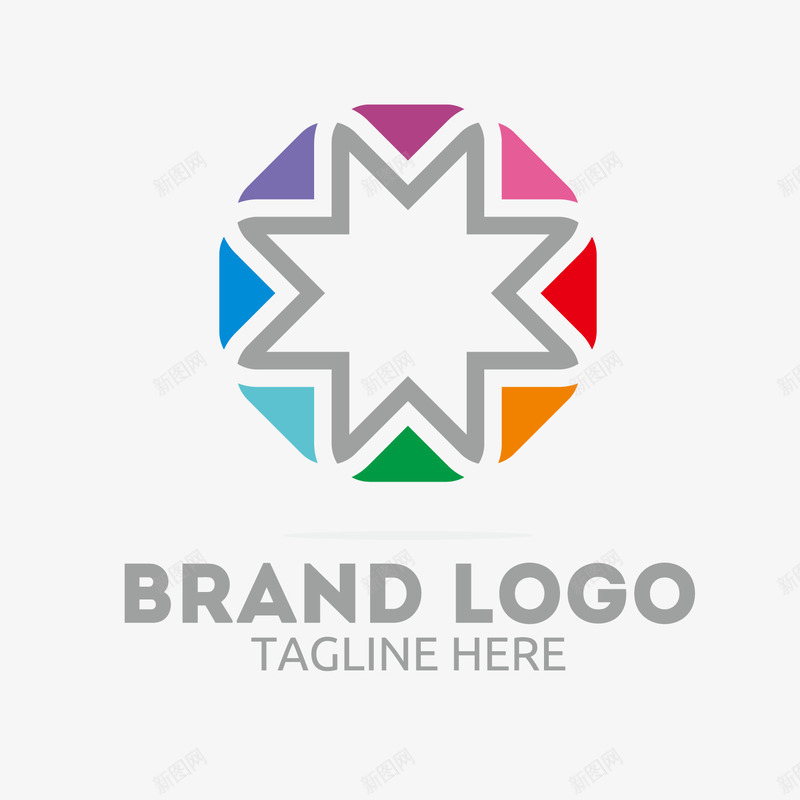 彩色星星logo矢量图图标ai_新图网 https://ixintu.com 七彩 创意 圆形 彩色 星星 精美logo 色块 设计感 矢量图