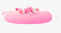 粉色花朵对话框素材