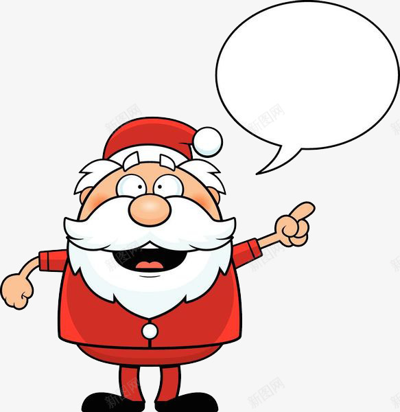 水彩微笑的圣诞老人png免抠素材_新图网 https://ixintu.com 卡通手绘 可爱 圣诞老人 圣诞节 对话框 白胡子老人 红色