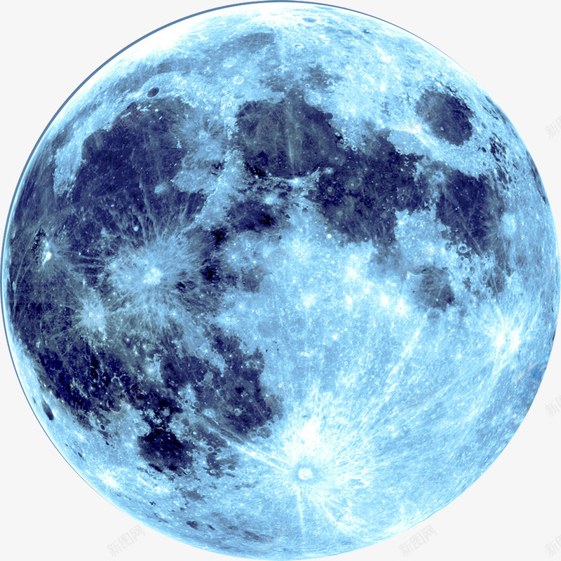 蓝色月球表面七夕png免抠素材_新图网 https://ixintu.com 七夕 月球 蓝色 表面