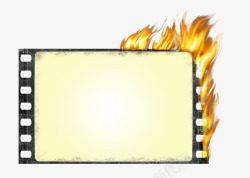 燃烧的相框手绘燃烧的电影胶片相框高清图片