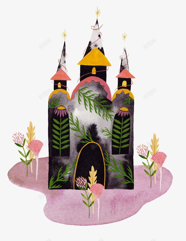 城堡的建筑png免抠素材_新图网 https://ixintu.com 住宿 公主 可爱 城堡 建筑 植物 欧式 花草