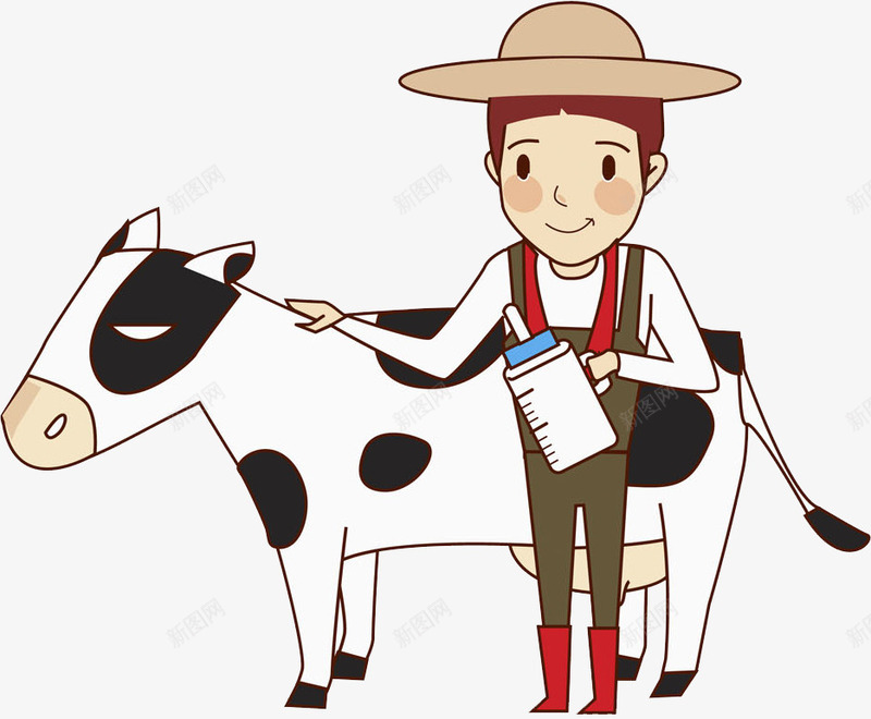 牧场工人png免抠素材_新图网 https://ixintu.com 卡通 工人 帅气的 插图 牧场 畜牧 白色的