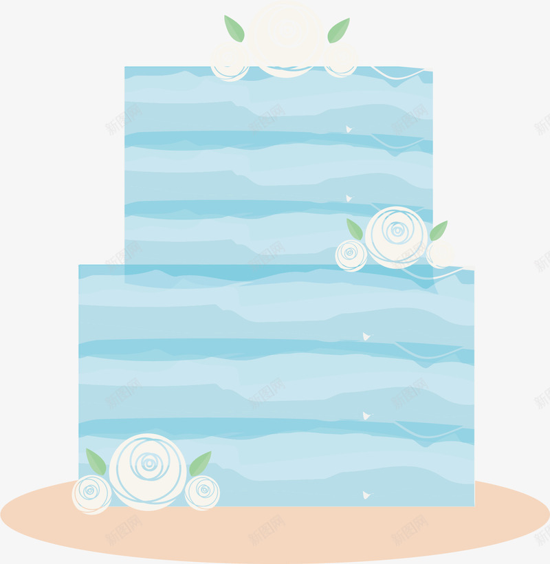 蓝色水波纹花朵蛋糕png免抠素材_新图网 https://ixintu.com 水波纹 美食 花朵 蓝色 蛋糕 装饰