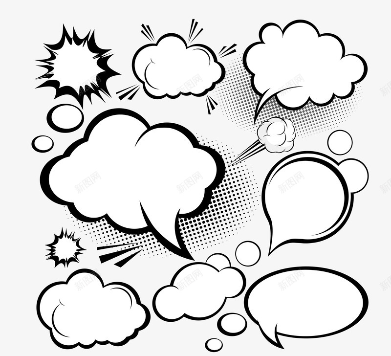 漫画爆炸云对话框png免抠素材_新图网 https://ixintu.com 对话框 漫画 爆炸云 锯齿对话框