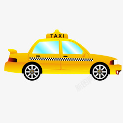 车流黄色出租车素材