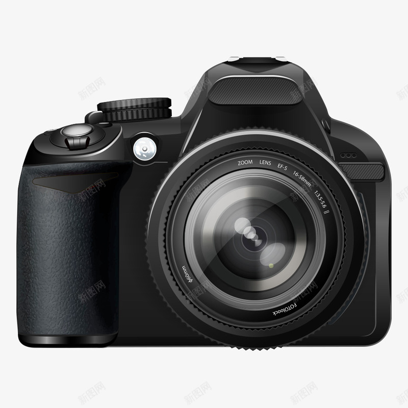 黑色数码相机矢量图eps免抠素材_新图网 https://ixintu.com 数码相机 相机 质感 镜头 黑色相机 矢量图