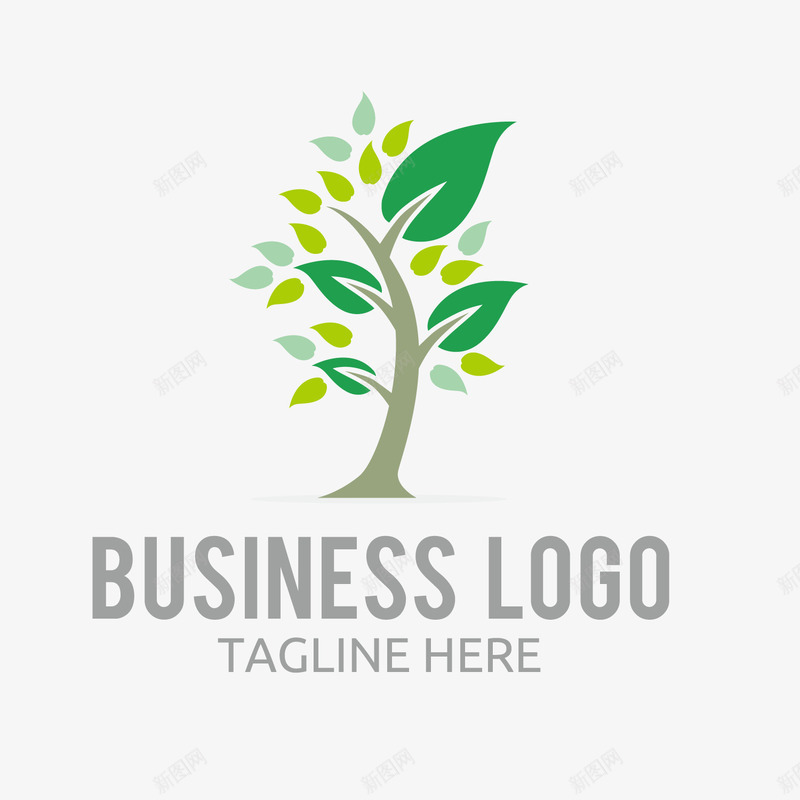 绿色树木的logo矢量图图标ai_新图网 https://ixintu.com logo 创意 叶子 文字 树木 植物 灰色英文 精美 设计感 矢量图