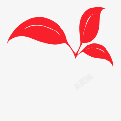 花纹红色三瓣叶子素材