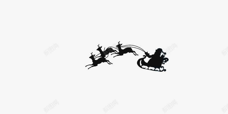 麋鹿拉车png免抠素材_新图网 https://ixintu.com 圣诞老人 圣诞节 雪橇