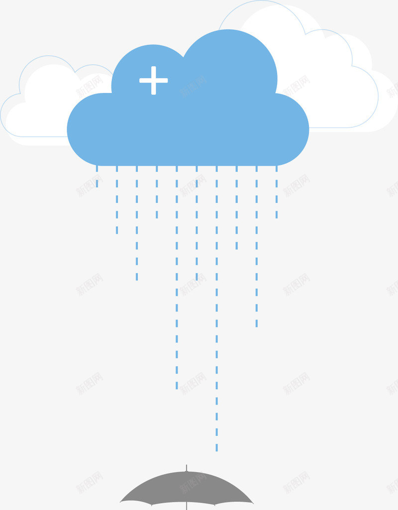 下雨矢量图eps免抠素材_新图网 https://ixintu.com 下雨 云层 人物 免费矢量下载 插画 矢量图