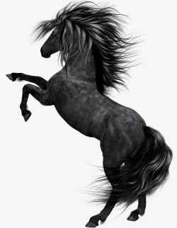 黑马手绘创意合成奔跑的黑马高清图片