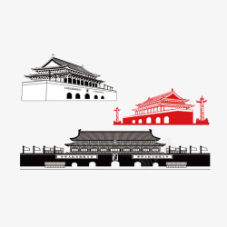 线条北京手绘天安门高清图片