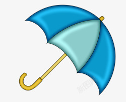 蓝色小伞素材