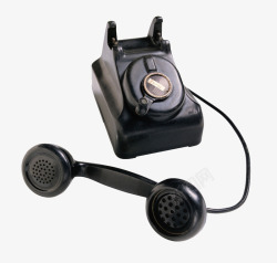 黑色通讯工具复古老式电话高清图片