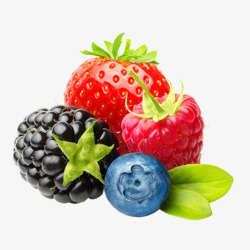 夏日水果草莓蓝莓葡萄素材
