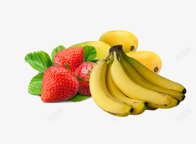 新鲜水果草莓香蕉psd免抠素材_新图网 https://ixintu.com 芒果 草莓 香蕉
