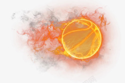 光效矢量图金色篮球火焰光效高清图片