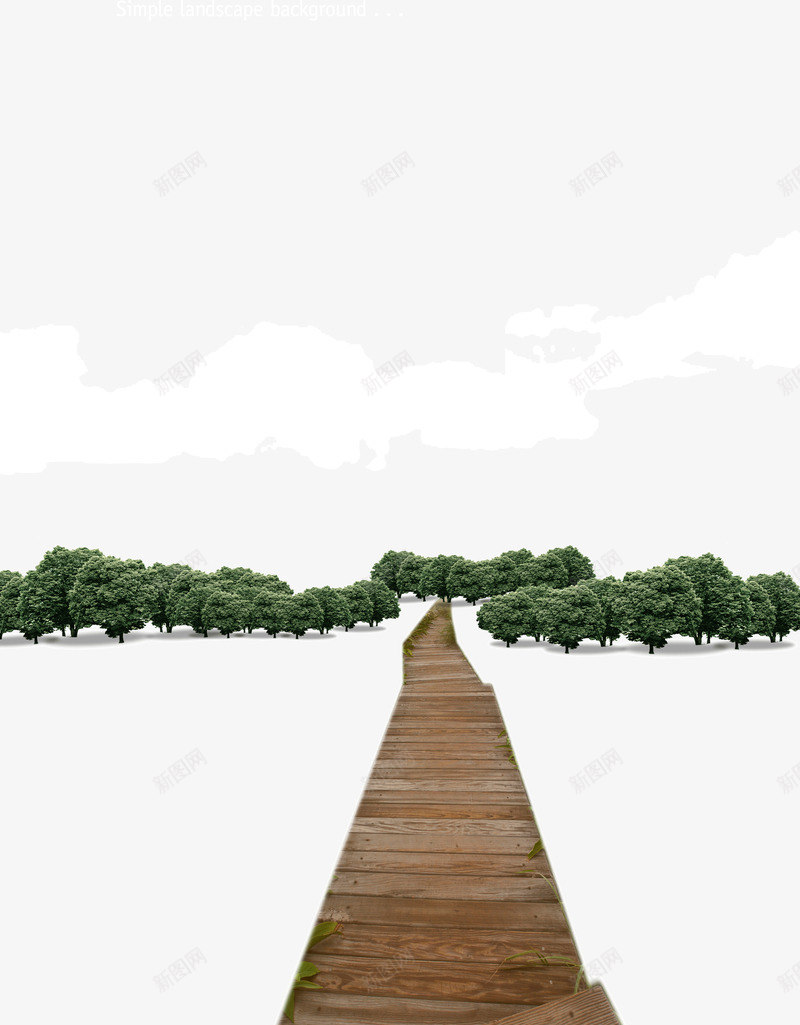 森林木板路png免抠素材_新图网 https://ixintu.com 一条路 优美 木板路 森林 风景