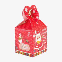 方形红色红色圣诞平安果包装盒高清图片