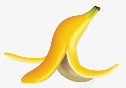 黄色的香蕉皮垃圾高清图片