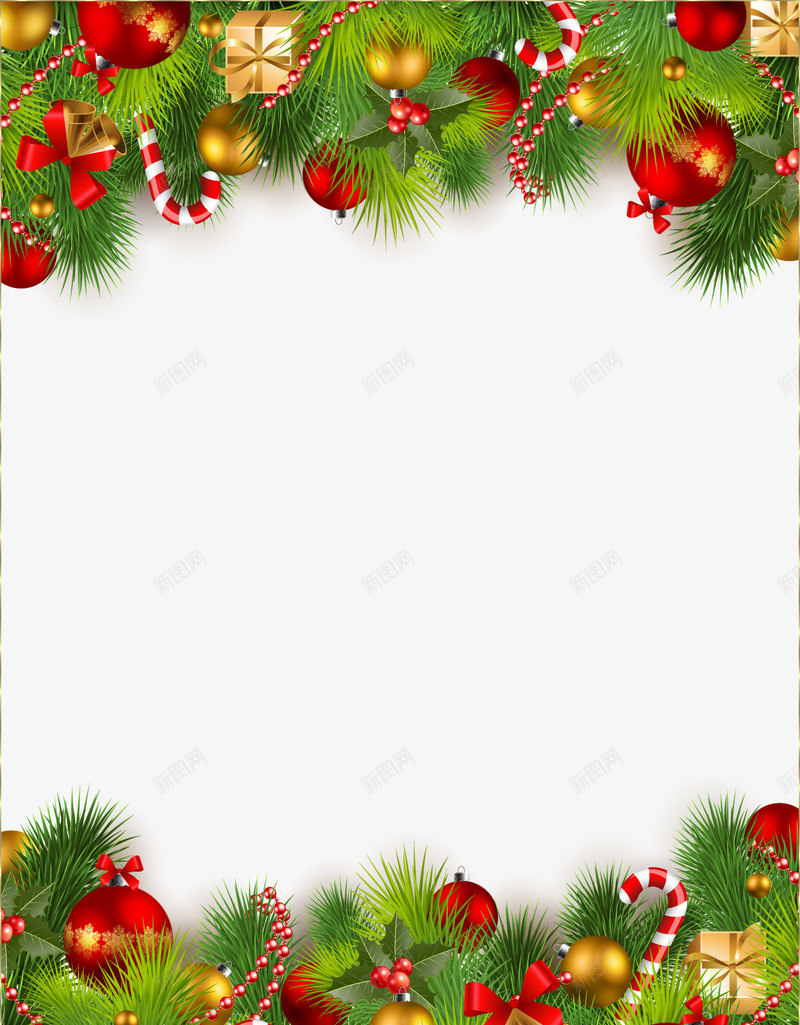 圣诞节日花朵装饰边框背景png免抠素材_新图网 https://ixintu.com 圣诞 圣诞节框子 背景 节日 花朵 装饰 边框