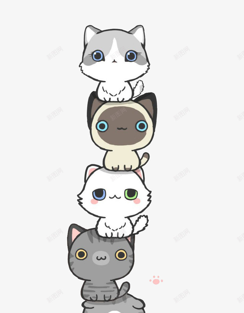 卡通猫咪png免抠素材_新图网 https://ixintu.com 卡通 可爱 手绘 猫咪 装饰