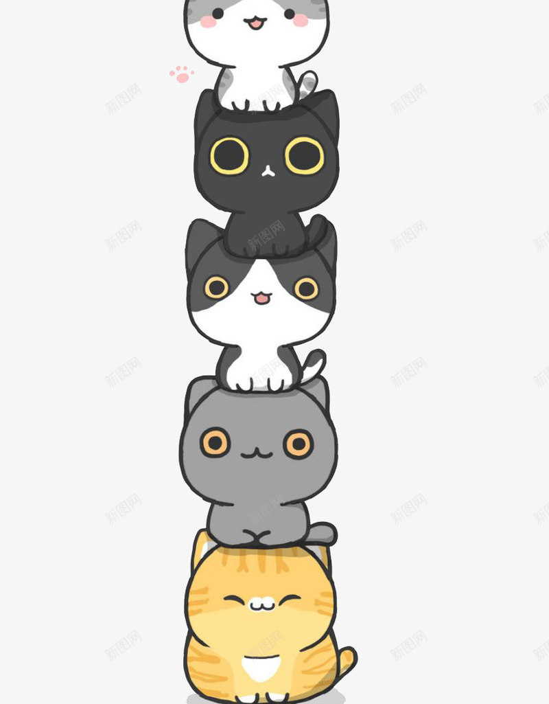 卡通猫咪png免抠素材_新图网 https://ixintu.com 卡通 可爱 手绘 猫咪 装饰