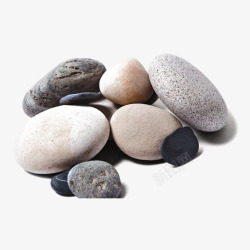 黑色鹅卵石石子元素高清图片