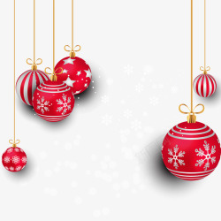 平安夜装饰红色圣诞吊球高清图片