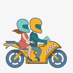 骑摩托车的情侣素材