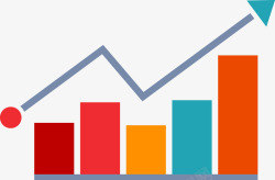 多彩折线商务信息图表示意图高清图片