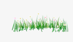 绿色春季花草装饰矢量图素材