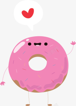粉色小人粉红色卡通甜甜圈矢量图高清图片
