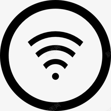 WiFi的圆形按钮图标图标
