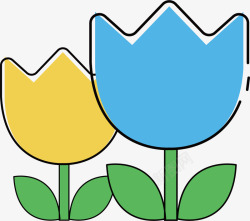 矢量创意花朵绿树图标卡通花朵矢量图图标高清图片