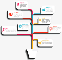 分支流程商务信息图表示意图高清图片