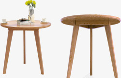 北欧风木制小圆桌素材