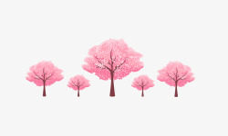 粉红色日本粉红色日本元素樱花树成群高清图片