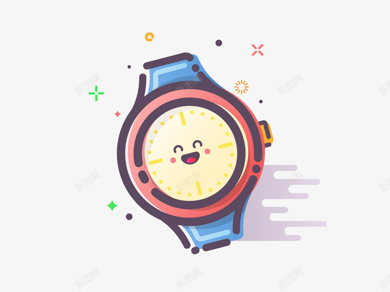 微笑的手表png免抠素材_新图网 https://ixintu.com 创意 创意卡通元素 创意手表 创意素材 卡通手表 图案 微笑的手表 手表 手表贴图 电子表 矢量插图 笑脸 蓝色