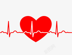 心电心脏心电图矢量图高清图片