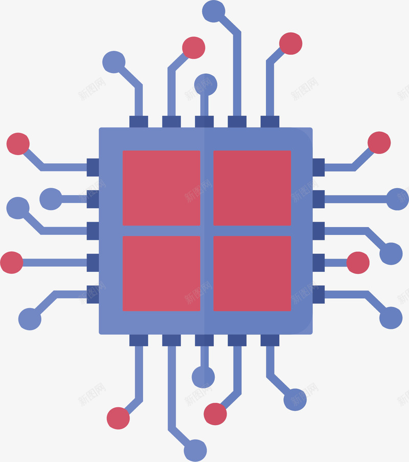 蓝色人工智能芯片矢量图ai免抠素材_新图网 https://ixintu.com 智能芯片 矢量png 科技感 网络芯片 芯片 蓝色芯片 矢量图