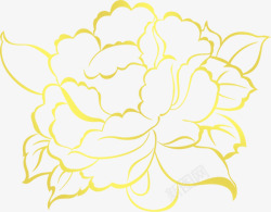 牡丹花底手绘金色牡丹花高清图片