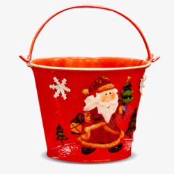红色桶子圣诞节桶子高清图片