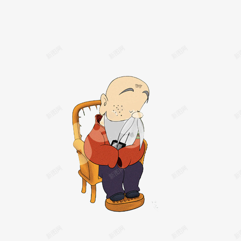 在椅子上睡觉的老人png免抠素材_新图网 https://ixintu.com 卡通手绘 在椅子上睡觉的老人 孤独的老人 弱势群体 老人睡觉