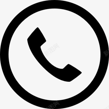 电话电话耳在圆形按钮图标图标