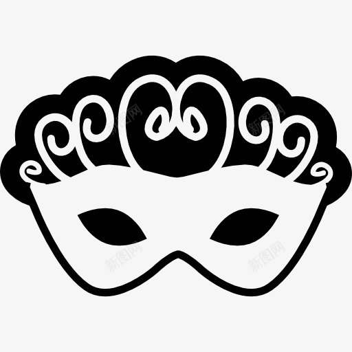 狂欢节面具与螺旋在黑色和白色的图标png_新图网 https://ixintu.com 口罩 喜庆 狂欢 狂欢节面具 盖 眼睛 神秘 螺旋 面具
