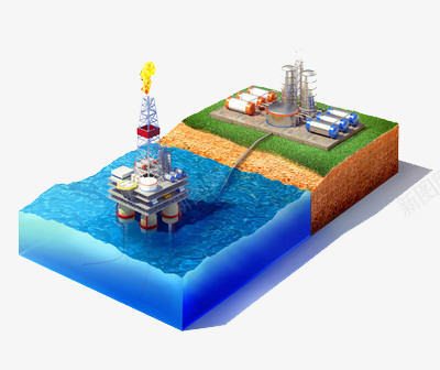 开采海里面的能源png免抠素材_新图网 https://ixintu.com 油管 海水 陆地