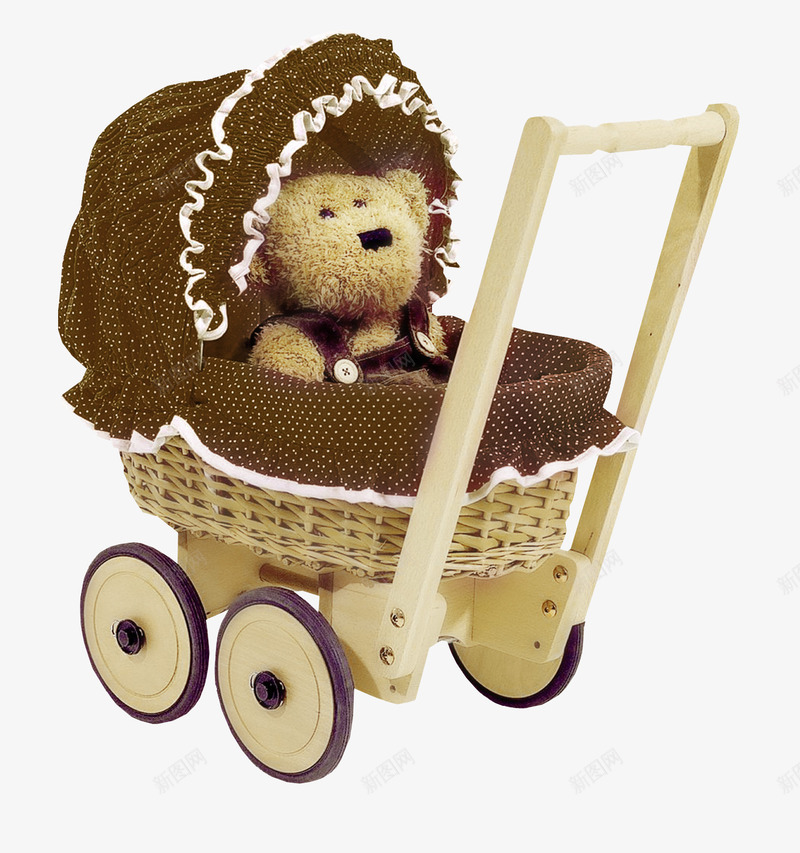 小熊婴儿推车png免抠素材_新图网 https://ixintu.com 可爱小熊 婴儿车 布娃娃 推车 玩偶